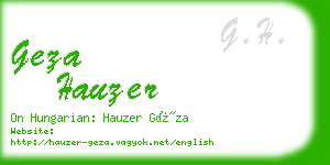 geza hauzer business card